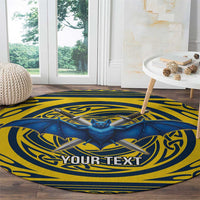 Personalized Brecknockshire Wales Round Carpet Welsh Celtic Bat And Swords Design - Wonder Print Shop