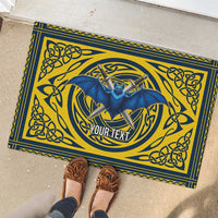 Personalized Brecknockshire Wales Rubber Doormat Welsh Celtic Bat And Swords Design - Wonder Print Shop