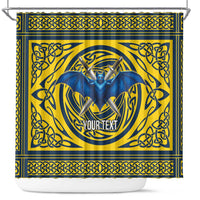 Personalized Brecknockshire Wales Shower Curtain Welsh Celtic Bat And Swords Design - Wonder Print Shop