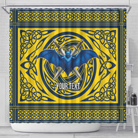 Personalized Brecknockshire Wales Shower Curtain Welsh Celtic Bat And Swords Design - Wonder Print Shop