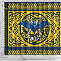 Personalized Brecknockshire Wales Shower Curtain Welsh Celtic Bat And Swords Design - Wonder Print Shop