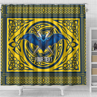 Personalized Brecknockshire Wales Shower Curtain Welsh Celtic Bat And Swords Design - Wonder Print Shop