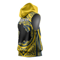 Personalized Brecknockshire Wales Sleeveless Hoodie Welsh Celtic Bat And Swords Design - Wonder Print Shop