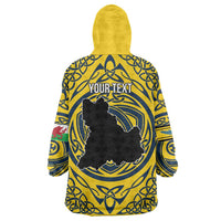 Personalized Brecknockshire Wales Wearable Blanket Hoodie Welsh Celtic Bat And Swords Design - Wonder Print Shop