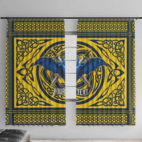 Personalized Brecknockshire Wales Window Curtain Welsh Celtic Bat And Swords Design - Wonder Print Shop
