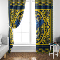 Personalized Brecknockshire Wales Window Curtain Welsh Celtic Bat And Swords Design - Wonder Print Shop