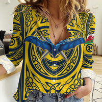 Personalized Brecknockshire Wales Women Casual Shirt Welsh Celtic Bat And Swords Design - Wonder Print Shop