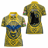 Personalized Brecknockshire Wales Women Polo Shirt Welsh Celtic Bat And Swords Design - Wonder Print Shop