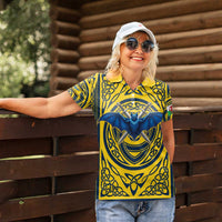 Personalized Brecknockshire Wales Women Polo Shirt Welsh Celtic Bat And Swords Design - Wonder Print Shop