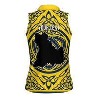 Personalized Brecknockshire Wales Women Sleeveless Polo Shirt Welsh Celtic Bat And Swords Design - Wonder Print Shop