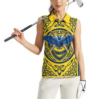 Personalized Brecknockshire Wales Women Sleeveless Polo Shirt Welsh Celtic Bat And Swords Design - Wonder Print Shop
