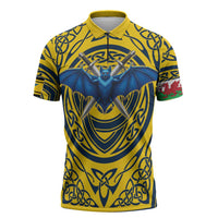 Personalized Brecknockshire Wales Zipper Polo Shirt Welsh Celtic Bat And Swords Design - Wonder Print Shop