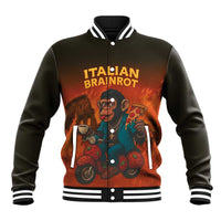 Italian Brainrot Meme Baseball Jacket Chaotic Chimp Mobster Vespa Ride - Wonder Print Shop