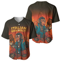 Italian Brainrot Meme Baseball Jersey Chaotic Chimp Mobster Vespa Ride - Wonder Print Shop
