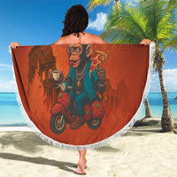 Italian Brainrot Meme Beach Blanket Chaotic Chimp Mobster Vespa Ride - Wonder Print Shop