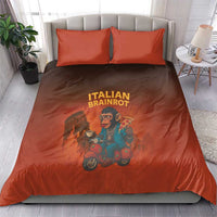 Italian Brainrot Meme Bedding Set Chaotic Chimp Mobster Vespa Ride - Wonder Print Shop