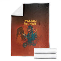 Italian Brainrot Meme Blanket Chaotic Chimp Mobster Vespa Ride - Wonder Print Shop