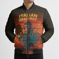 Italian Brainrot Meme Bomber Puffer Jacket Chaotic Chimp Mobster Vespa Ride - Wonder Print Shop