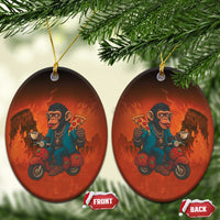 Italian Brainrot Meme Ceramic Ornament Chaotic Chimp Mobster Vespa Ride - Wonder Print Shop