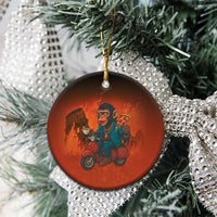 Italian Brainrot Meme Ceramic Ornament Chaotic Chimp Mobster Vespa Ride - Wonder Print Shop