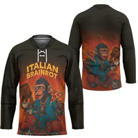 Italian Brainrot Meme Hockey Jersey Chaotic Chimp Mobster Vespa Ride - Wonder Print Shop