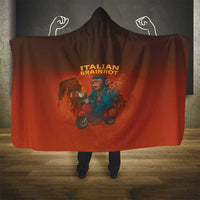 Italian Brainrot Meme Hooded Blanket Chaotic Chimp Mobster Vespa Ride - Wonder Print Shop