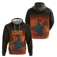 Italian Brainrot Meme Hoodie Chaotic Chimp Mobster Vespa Ride - Wonder Print Shop