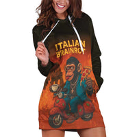 Italian Brainrot Meme Hoodie Dress Chaotic Chimp Mobster Vespa Ride - Wonder Print Shop