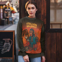 Italian Brainrot Meme Ugly Christmas Sweater Chaotic Chimp Mobster Vespa Ride - Wonder Print Shop
