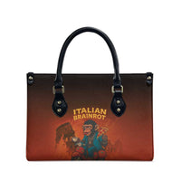 Italian Brainrot Meme Leather Bag Chaotic Chimp Mobster Vespa Ride - Wonder Print Shop