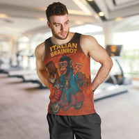 Italian Brainrot Meme Men Tank Top Chaotic Chimp Mobster Vespa Ride - Wonder Print Shop