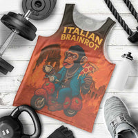 Italian Brainrot Meme Men Tank Top Chaotic Chimp Mobster Vespa Ride - Wonder Print Shop