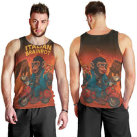 Italian Brainrot Meme Men Tank Top Chaotic Chimp Mobster Vespa Ride - Wonder Print Shop