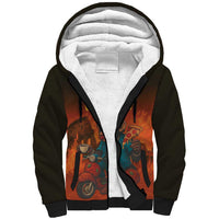 Italian Brainrot Meme Sherpa Hoodie Chaotic Chimp Mobster Vespa Ride - Wonder Print Shop