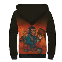 Italian Brainrot Meme Sherpa Hoodie Chaotic Chimp Mobster Vespa Ride - Wonder Print Shop