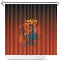 Italian Brainrot Meme Shower Curtain Chaotic Chimp Mobster Vespa Ride - Wonder Print Shop