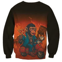 Italian Brainrot Meme Sweatshirt Chaotic Chimp Mobster Vespa Ride - Wonder Print Shop