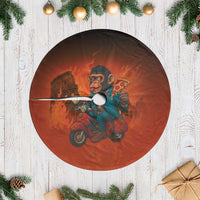 Italian Brainrot Meme Tree Skirt Chaotic Chimp Mobster Vespa Ride - Wonder Print Shop