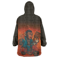 Italian Brainrot Meme Wearable Blanket Hoodie Chaotic Chimp Mobster Vespa Ride - Wonder Print Shop