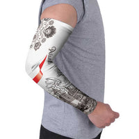 Poland Eagle Heritage Arm Sleeves Wawel Castle Polish Wycinanki Folk Pattern - Wonder Print Shop