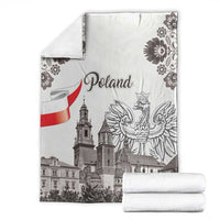 Poland Eagle Heritage Blanket Wawel Castle Polish Wycinanki Folk Pattern - Wonder Print Shop