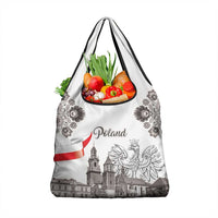 Poland Eagle Heritage Grocery Bag Wawel Castle Polish Wycinanki Folk Pattern - Wonder Print Shop