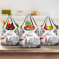 Poland Eagle Heritage Grocery Bag Wawel Castle Polish Wycinanki Folk Pattern - Wonder Print Shop