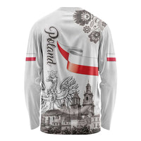 Poland Eagle Heritage Long Sleeve Shirt Wawel Castle Polish Wycinanki Folk Pattern - Wonder Print Shop