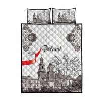 Poland Eagle Heritage Quilt Bed Set Wawel Castle Polish Wycinanki Folk Pattern - Wonder Print Shop