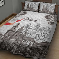 Poland Eagle Heritage Quilt Bed Set Wawel Castle Polish Wycinanki Folk Pattern - Wonder Print Shop