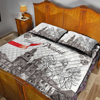 Poland Eagle Heritage Quilt Bed Set Wawel Castle Polish Wycinanki Folk Pattern - Wonder Print Shop