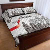 Poland Eagle Heritage Quilt Bed Set Wawel Castle Polish Wycinanki Folk Pattern - Wonder Print Shop