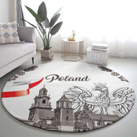Poland Eagle Heritage Round Carpet Wawel Castle Polish Wycinanki Folk Pattern - Wonder Print Shop