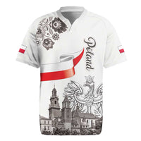 Poland Eagle Heritage Rugby Jersey Wawel Castle Polish Wycinanki Folk Pattern - Wonder Print Shop